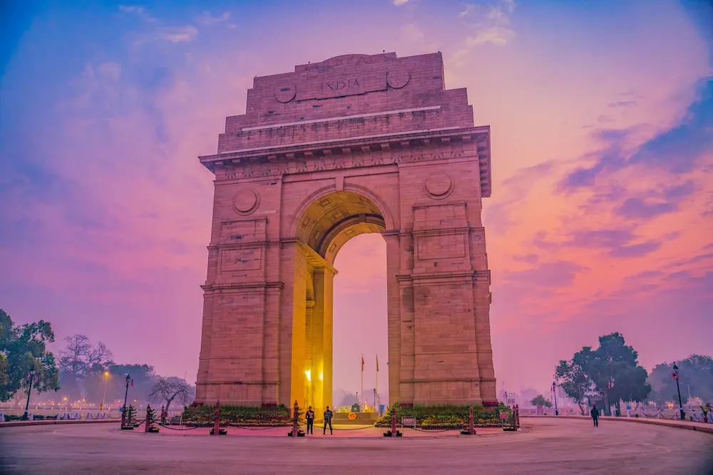 India Gate in Delhi, a major landmark of North India