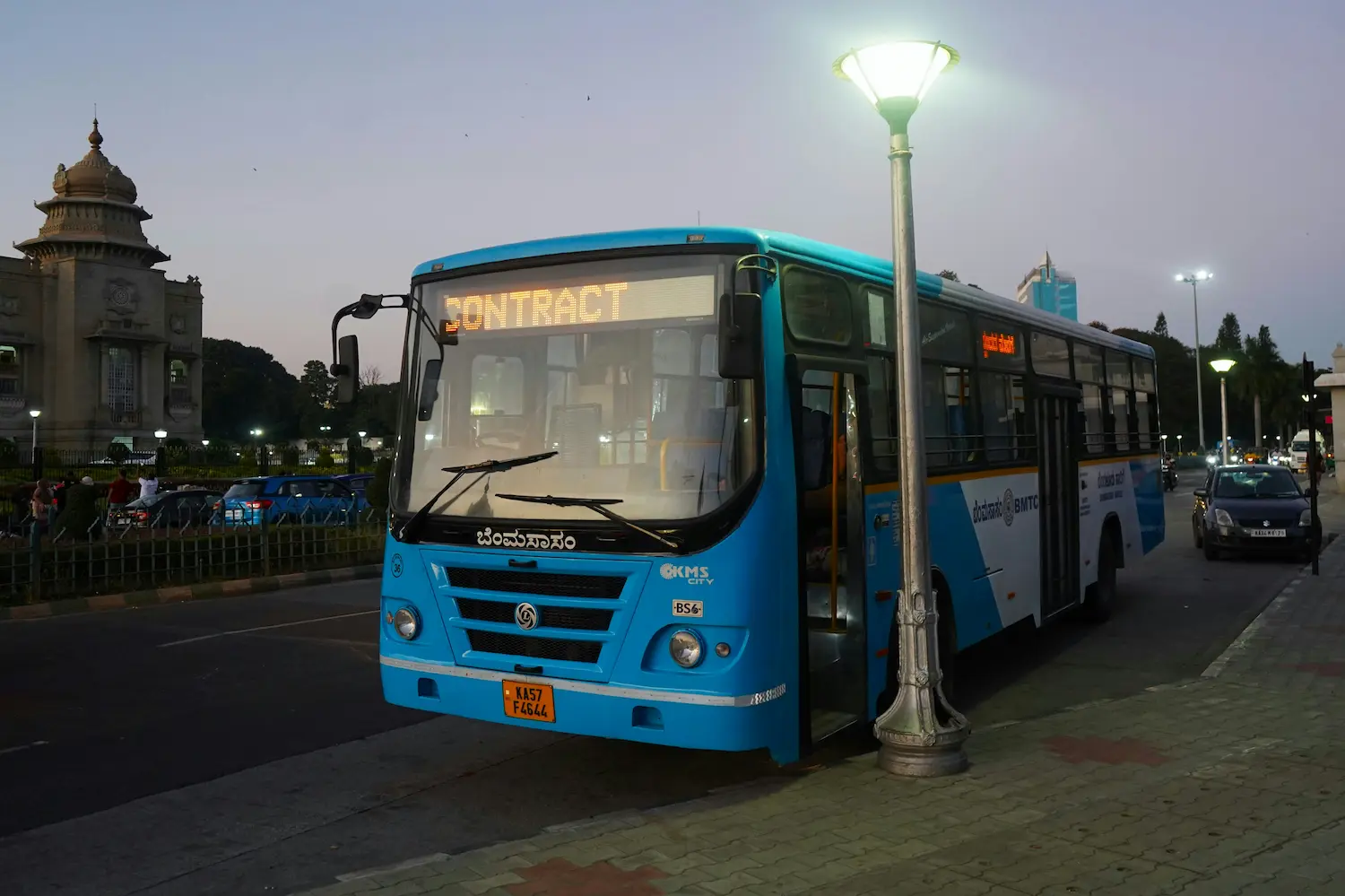 Volvo tourist bus on an Indian highway