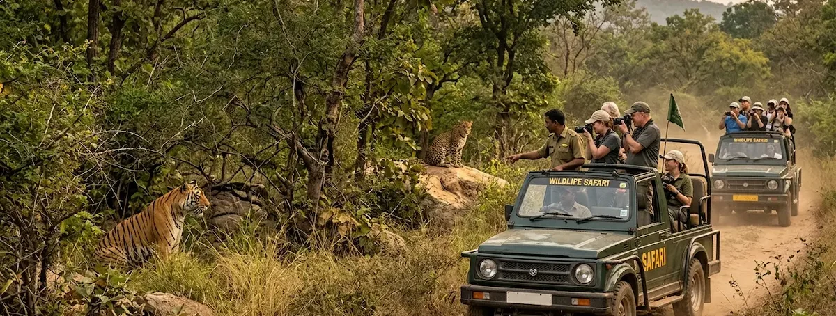 Open-jeep safaris tracking wild leopards and tigers
