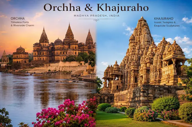 Orchha and Khajuraho architectural heritage in Madhya Pradesh