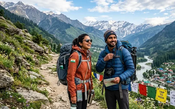 Couple travelling together in India