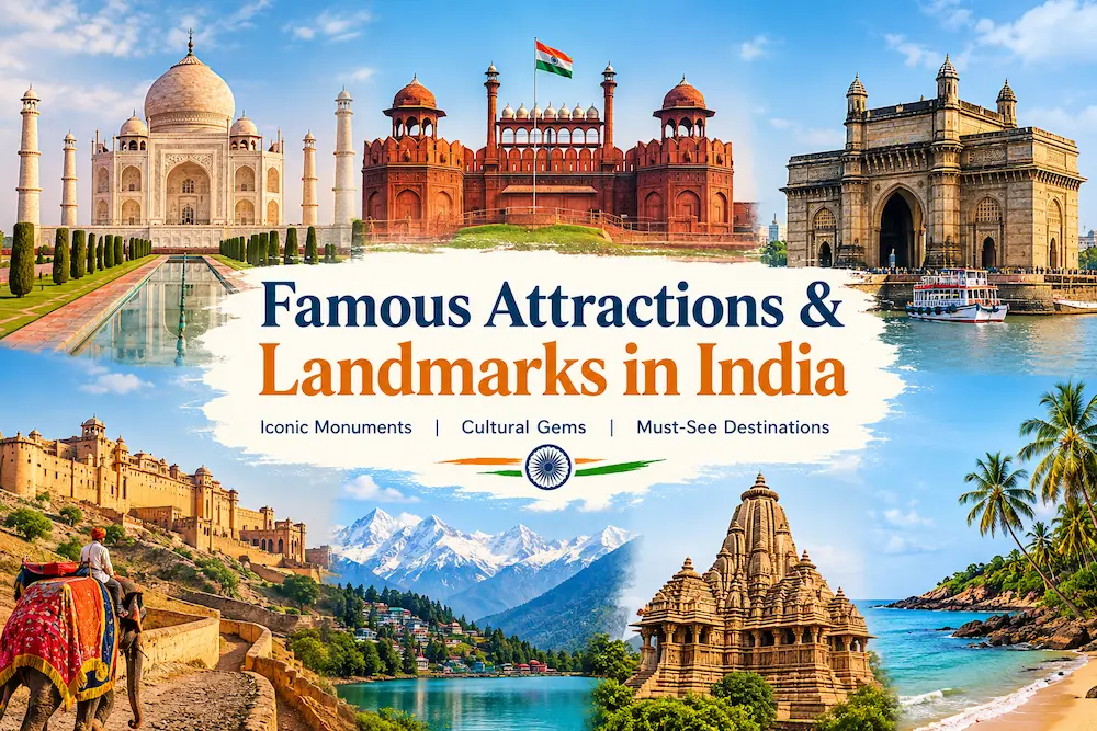 Top attractions and landmarks in India