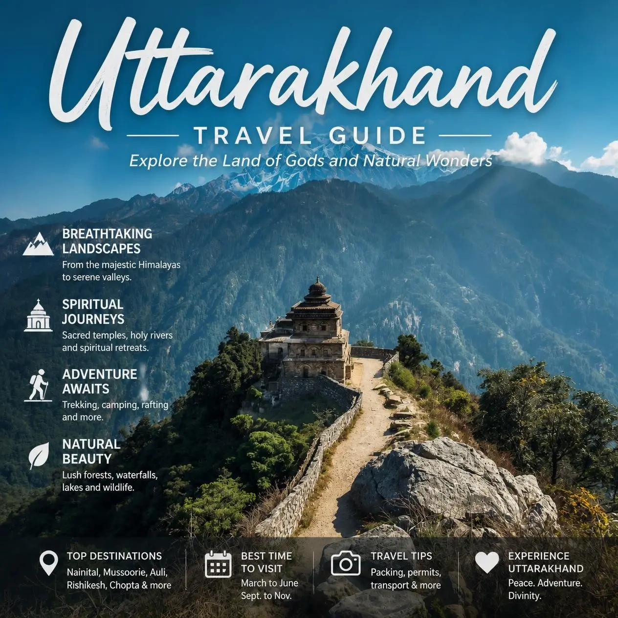 Uttarakhand travel guide featuring Himalayan landscapes